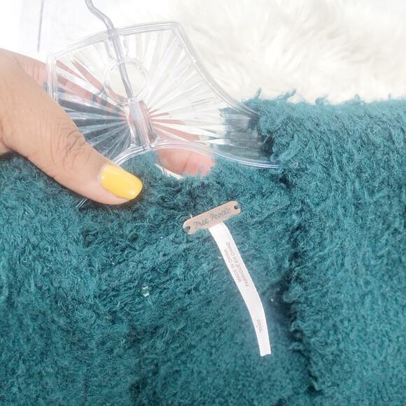 Free People Once in a Lifetime Green Long Open Front Cardigan Small NEW - Picture 3 of 6